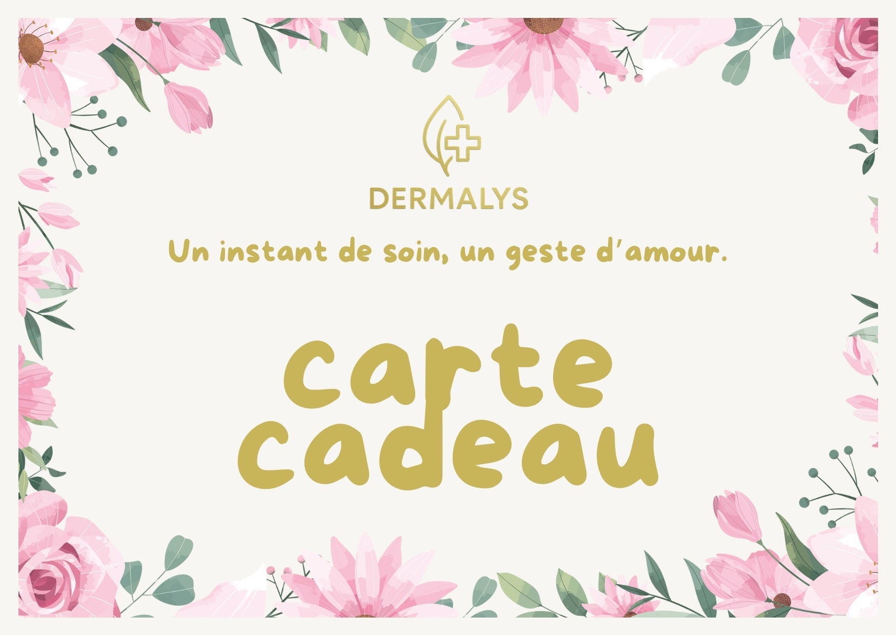 Carte cadeau Dermalys soins et cosmétiques naturels à offrir