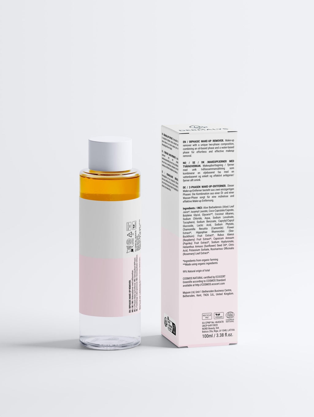 Démaquillant biphasé Dermalys sans parfum douceur et hydratation peaux sensibles