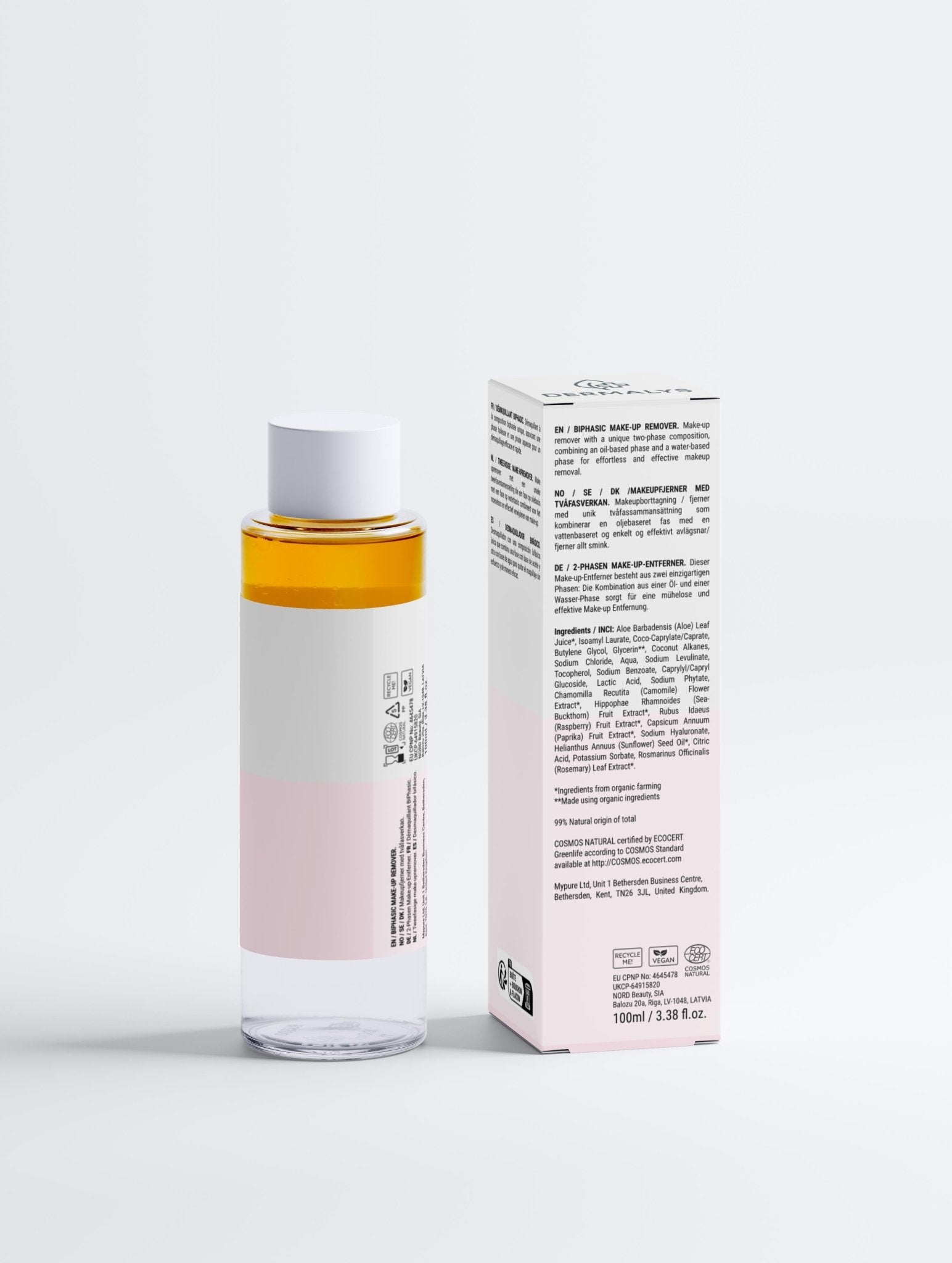 Démaquillant biphasé Dermalys sans parfum douceur et hydratation peaux sensibles