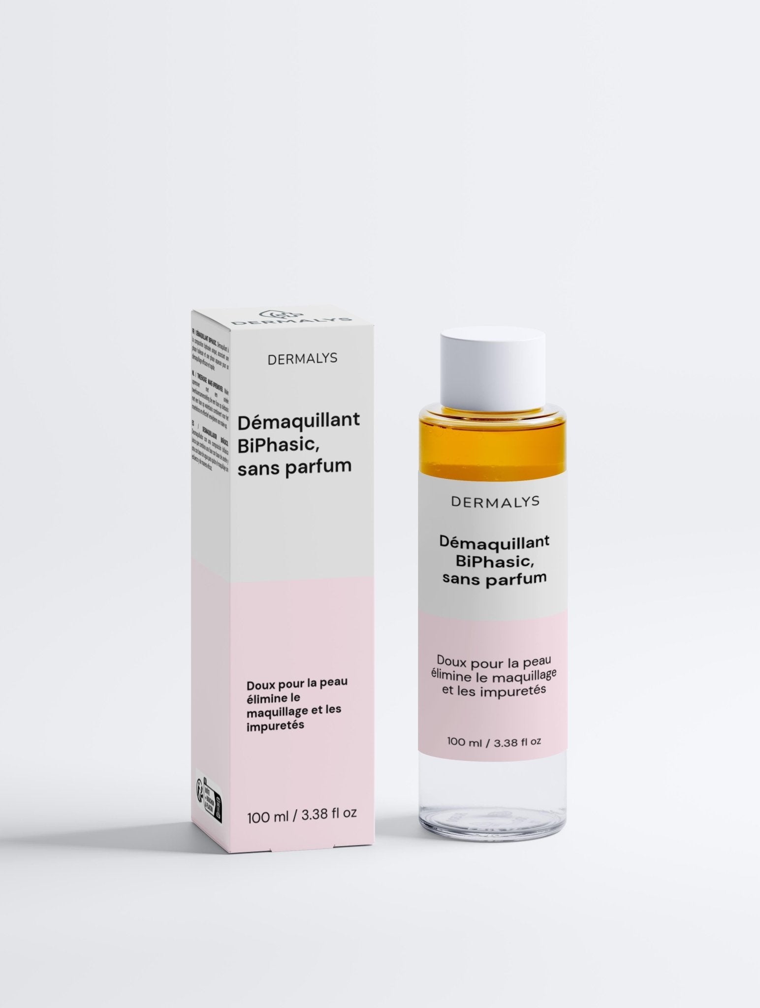 Démaquillant biphasé Dermalys sans parfum douceur et hydratation peaux sensibles