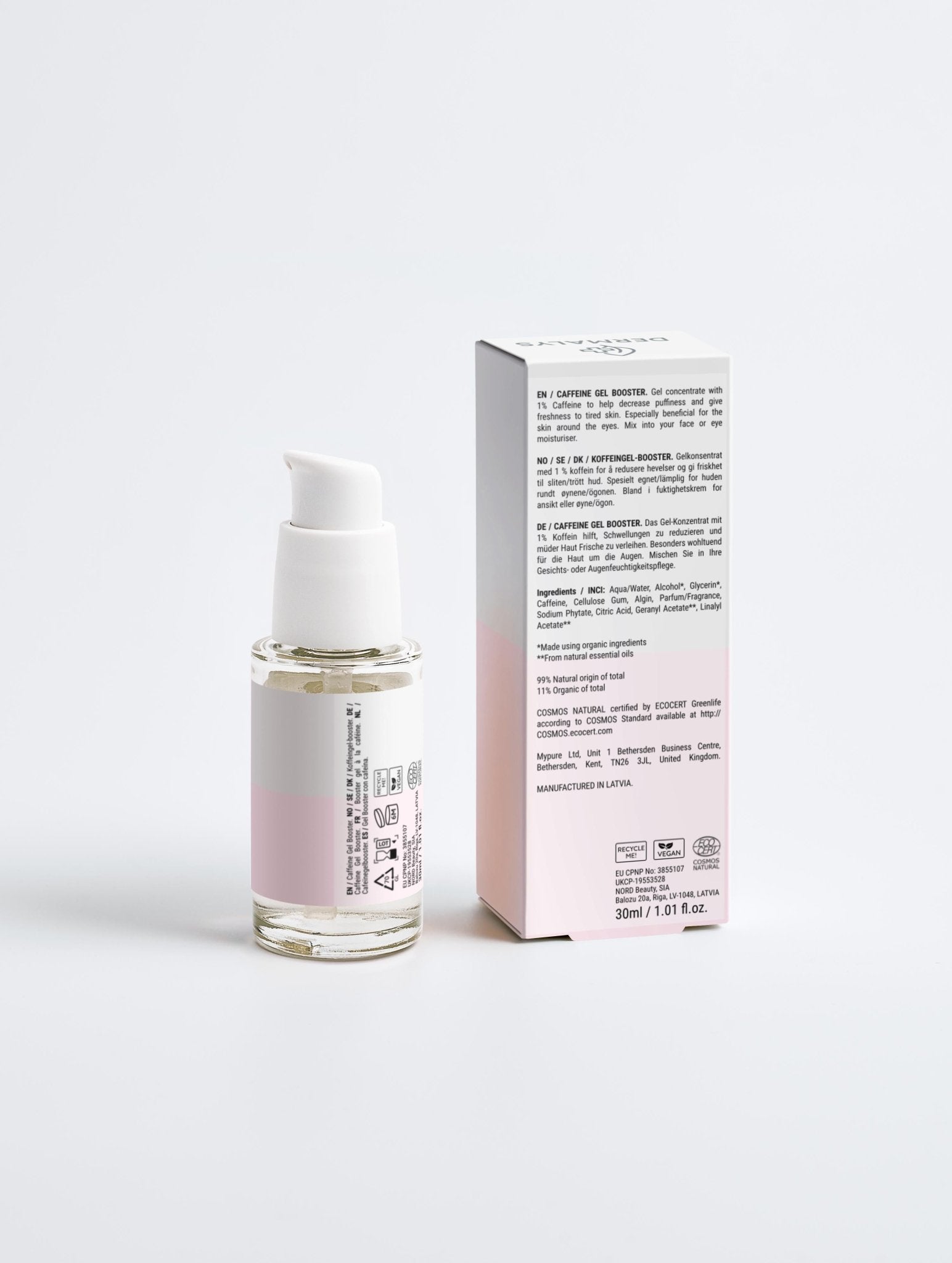 Gel booster visage à la caféine – anti-fatigue et dynamisant Dermalys