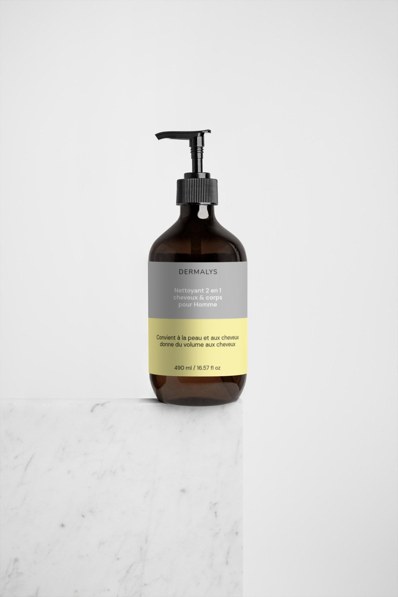 Gel douche et shampooing 2 en 1 Dermalys homme vitalité et volume