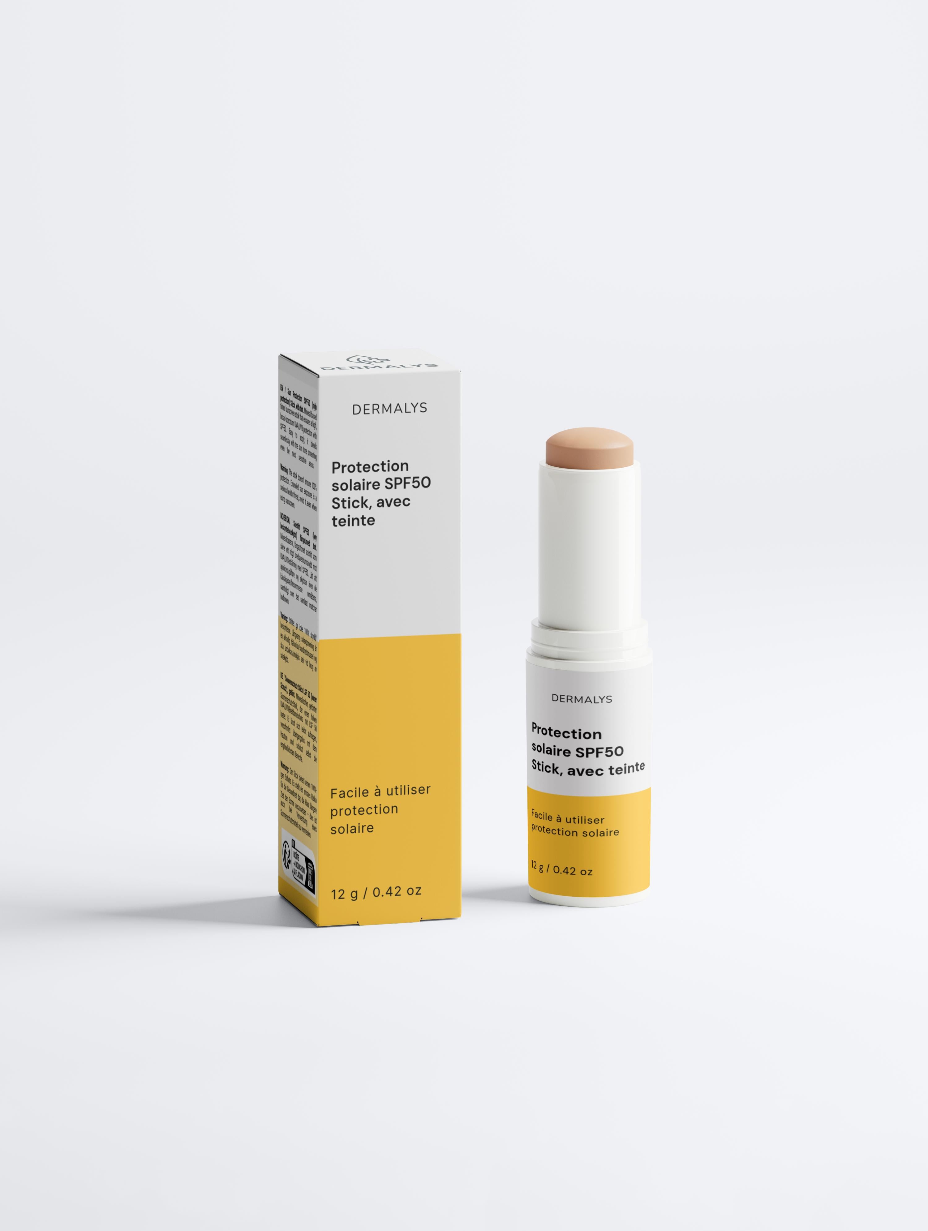 Dermalys – Stick Solaire Minéral Teinté SPF50 Haute Protection